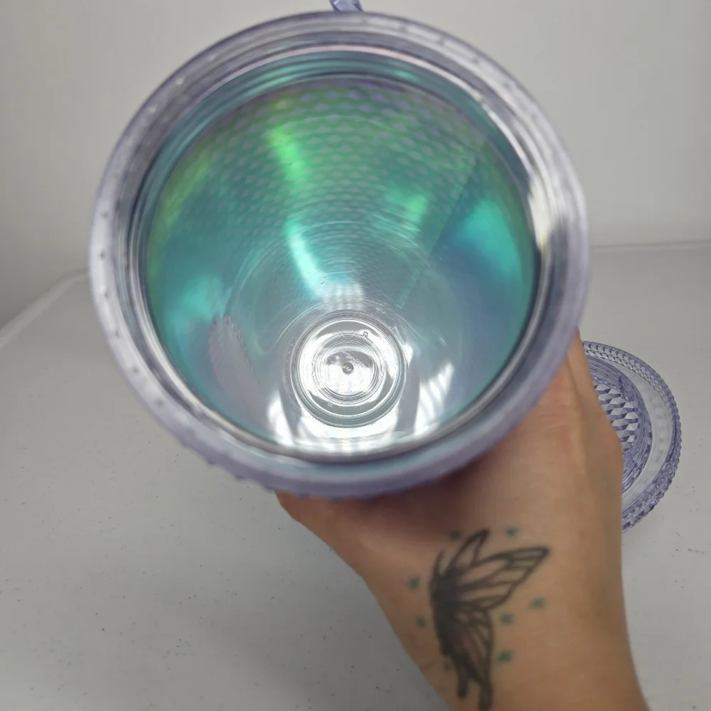 Starbucks RARE Purple Aqua Ombre Mermaid Studded Bling Tumbler Cup 24oz 2021‎